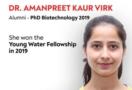 Dr. Amanpreet wins international Young Water Fellowship