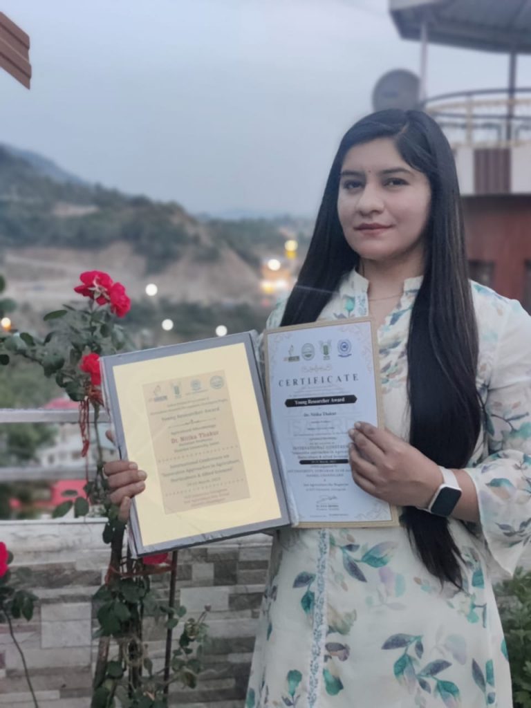 Dr Nitika Thakur - Young Researchers Award- Shoolini