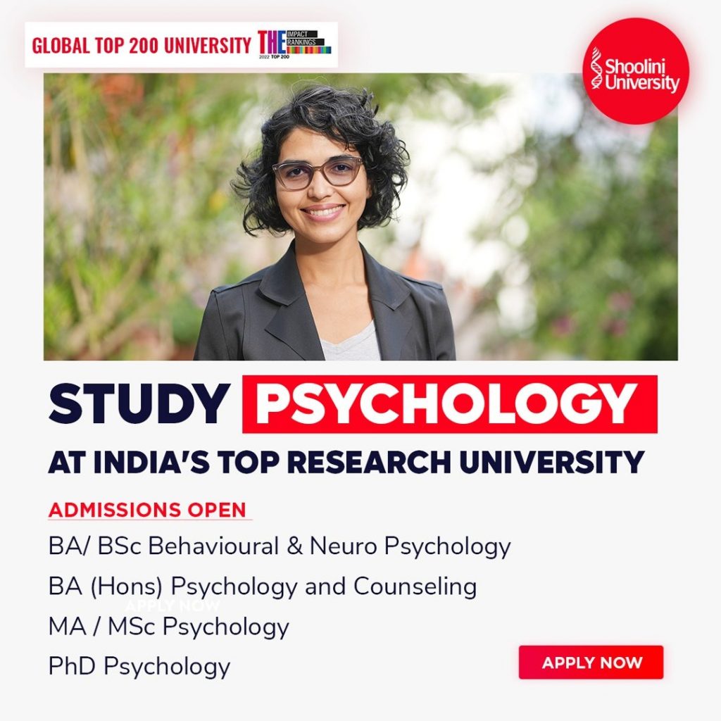 Become a psychologist with Shoolini Psychology programs