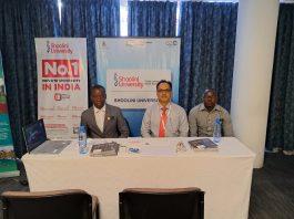 RP Dwivedi at Education fair