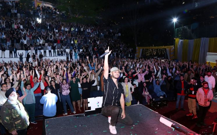 Students celebrating at the Welcome Night